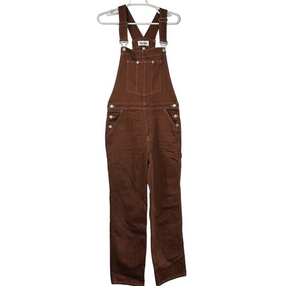 Aritzia Sun deh brown overalls Small - Picture 1 of 14